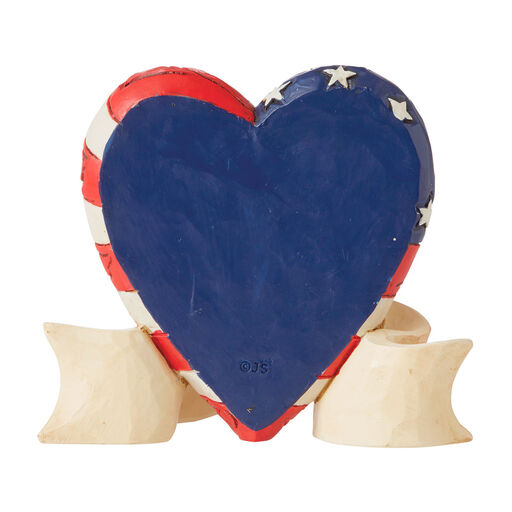 Jim Shore America the Beautiful Mini Heart Figurine, 3.3", 