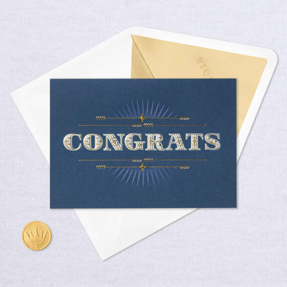 Embossed Lettering on Navy Congratulations Card, , large image number 5