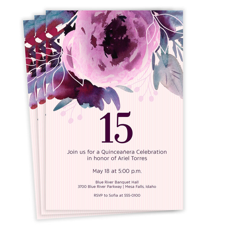 Beautiful Blooms Milestone Party Invitation, , large image number 1