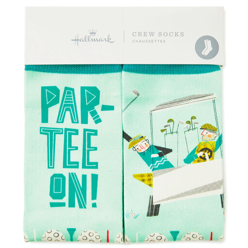 Par-tee On Golf Funny Crew Socks, 