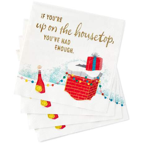 Up on the Housetop Cocktail Napkins, Pack of 20, , large