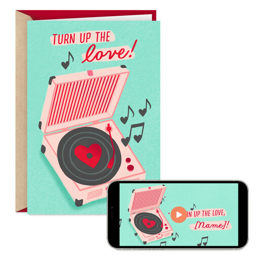 Turn Up the Love Video Greeting Valentine's Day Card, 