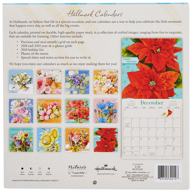2018 mini calendar