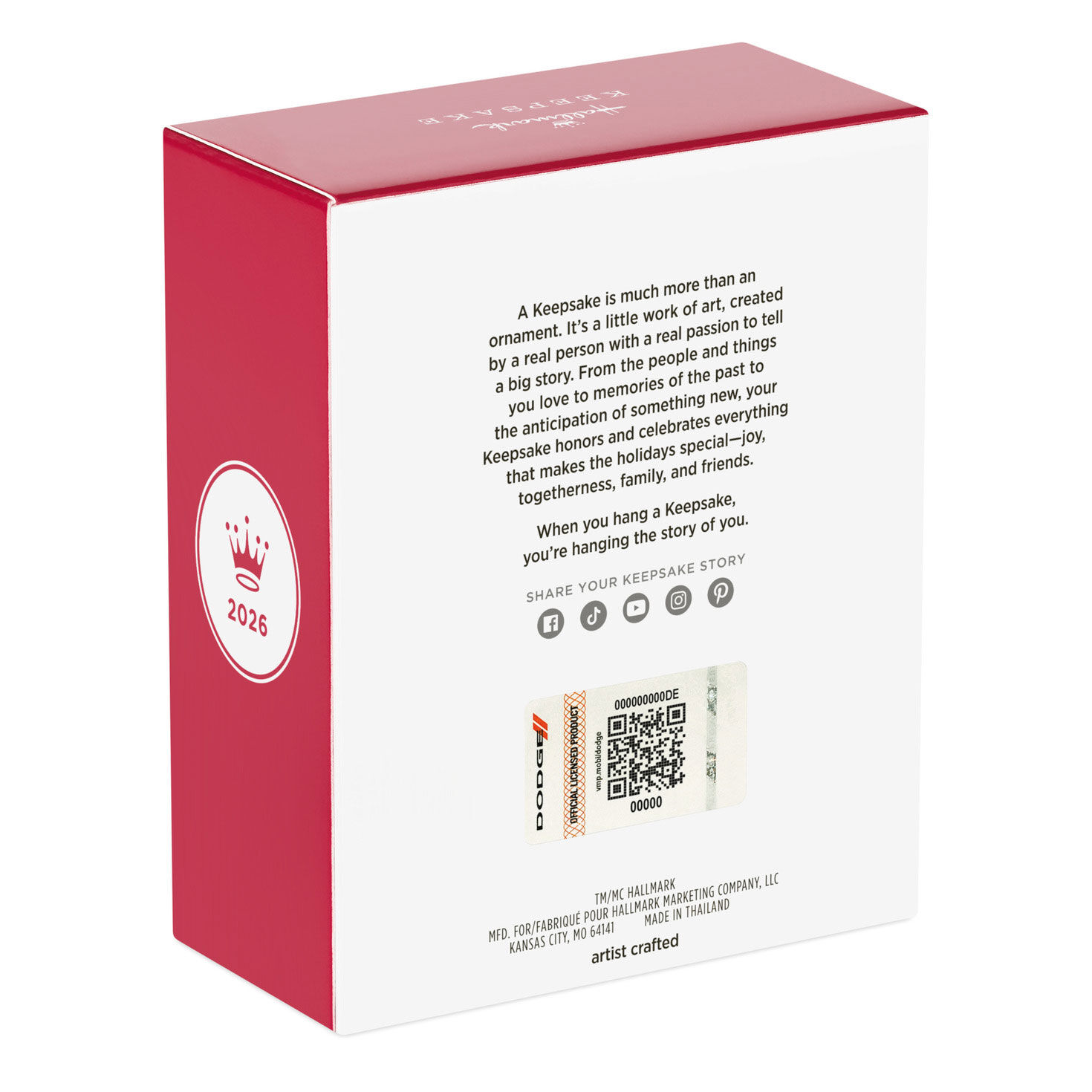 Red Dodge Charger Sports Car Keepsake Ornament  image number 8