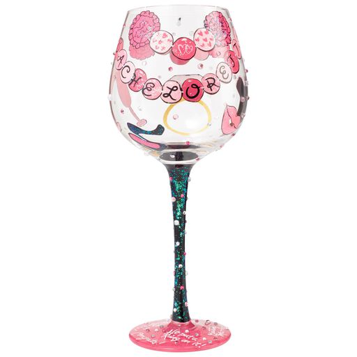 Lolita® Bachelorette Super Bling Handpainted Wine Glass, 22 oz., 