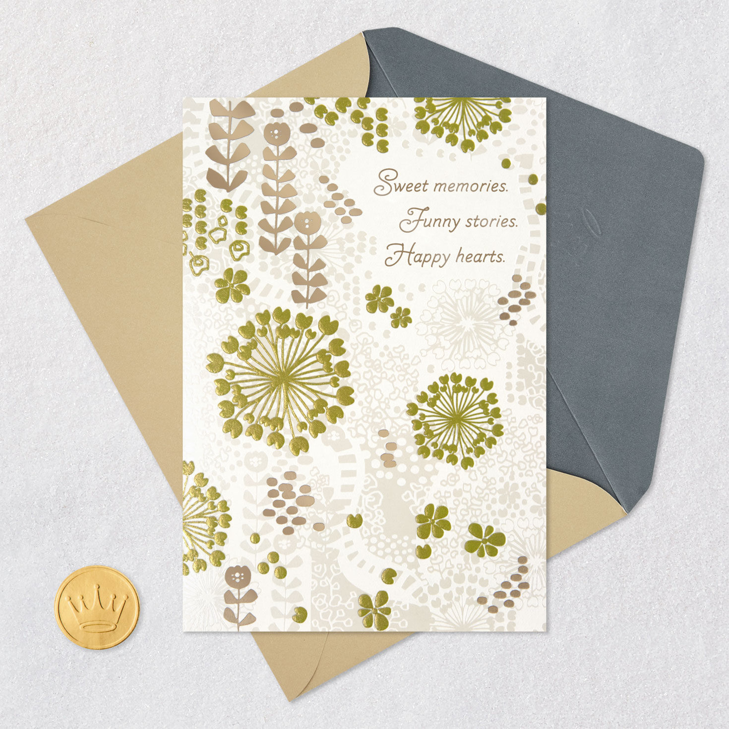 Intricate Gold Flowers Anniversary Card  image number 5