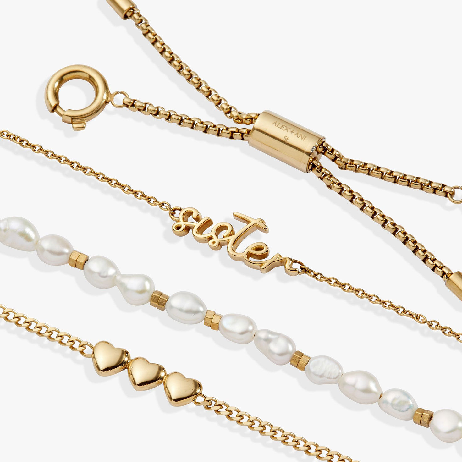 Alex And Ani Sister 'Home Is Where The Heart Is' Stranded&trade; Bracelet Set upclose view image number 3