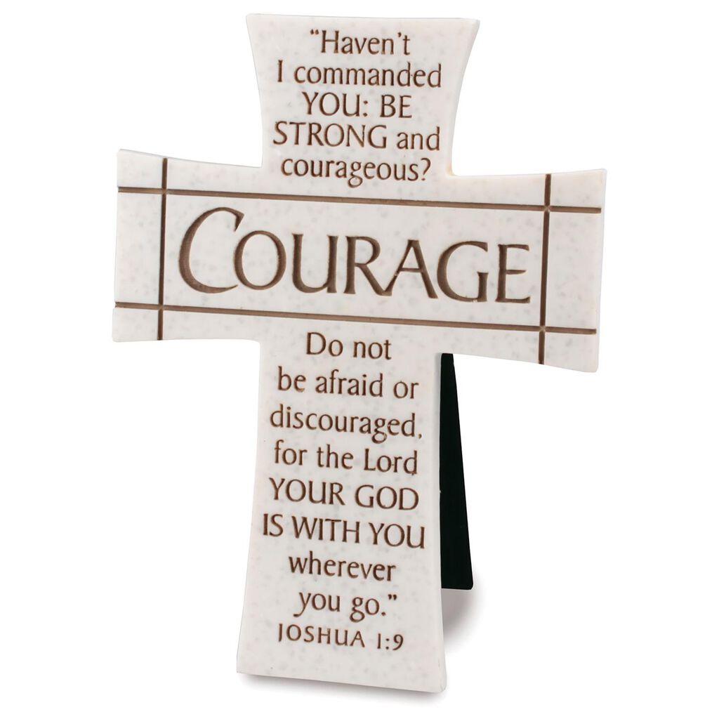 courage stone cross joshua 1 9 decorative accessories hallmark