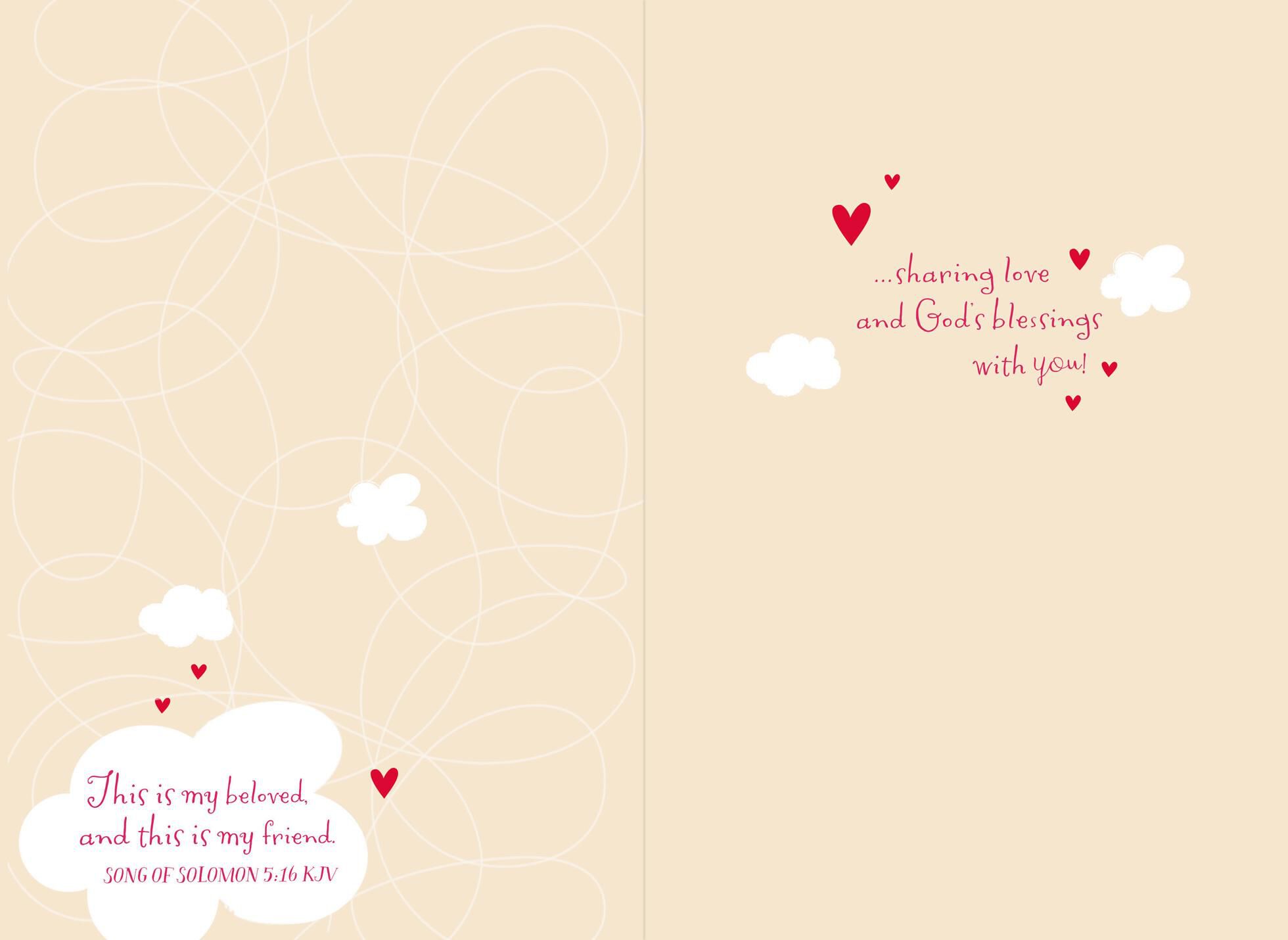 Bunnies in Balloon Religious Valentine's Day Card
