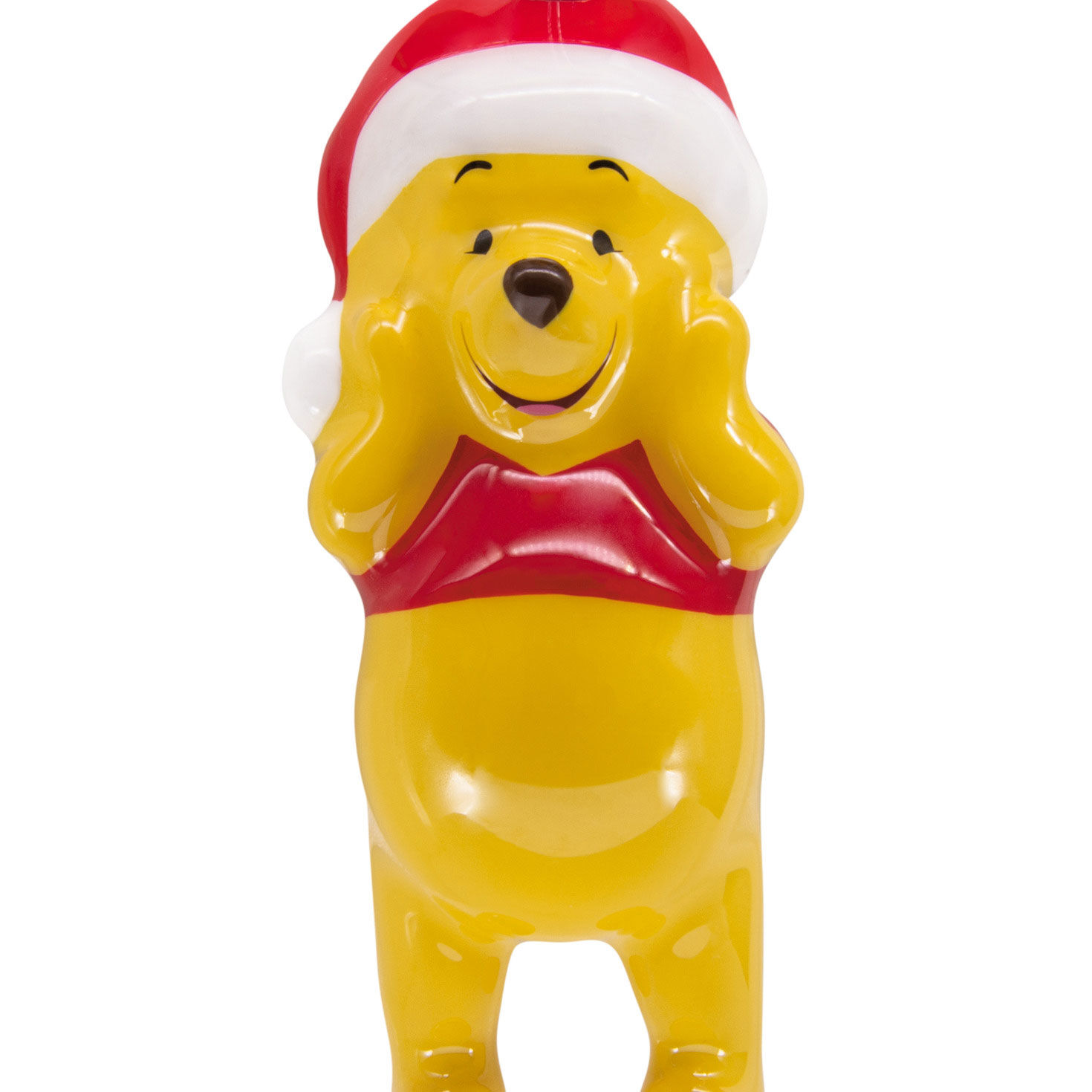 Winnie the Pooh in Santa Hat Christmas Ornament upclose view image number 5