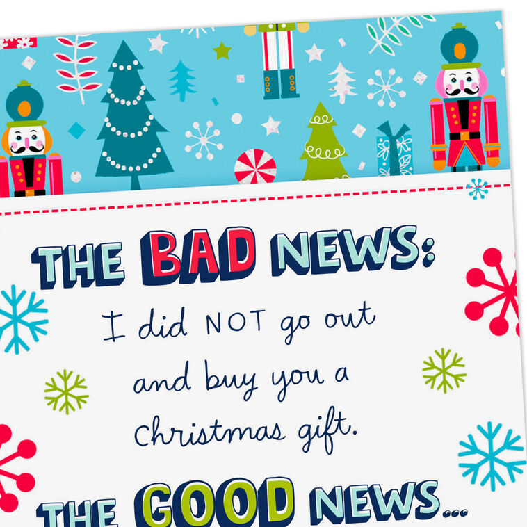 Nutcrackers Gift Card Money Holder Blue Christmas Card Card Front Detail image number 5