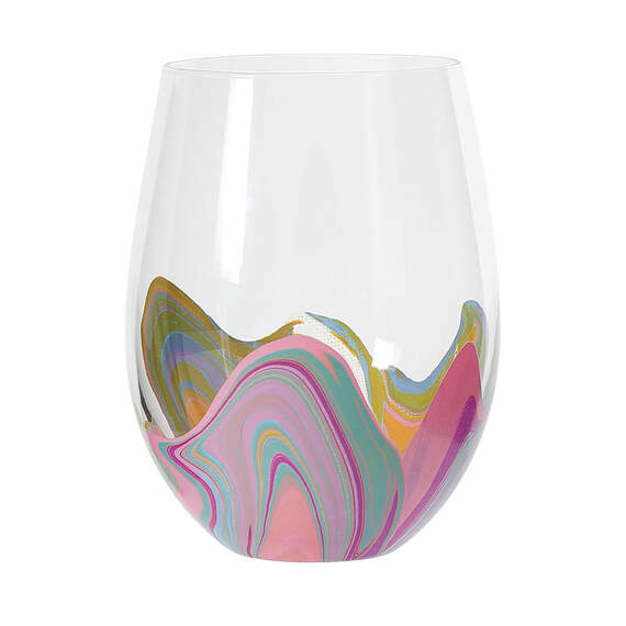 EttaVee In the Groove Stemless Wine Glass, 18 oz.