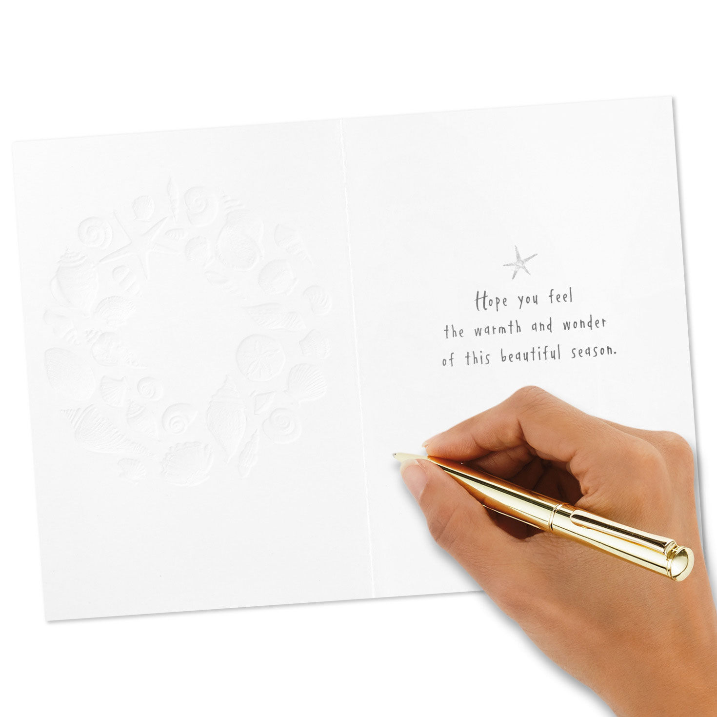 Seashell Wreath Boxed Christmas Cards, Pack of 16, , large image number 6