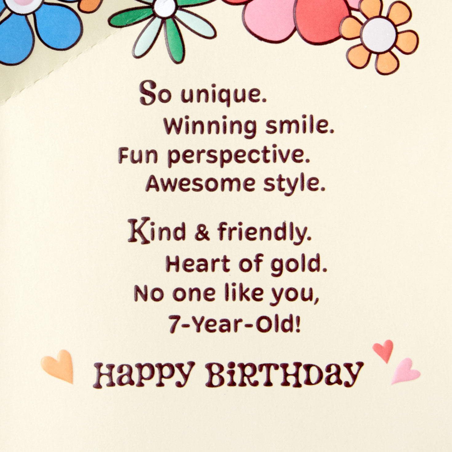 Mushrooms & Flowers Stickers Pop-Up 7th Birthday Card Sentiment image number 3
