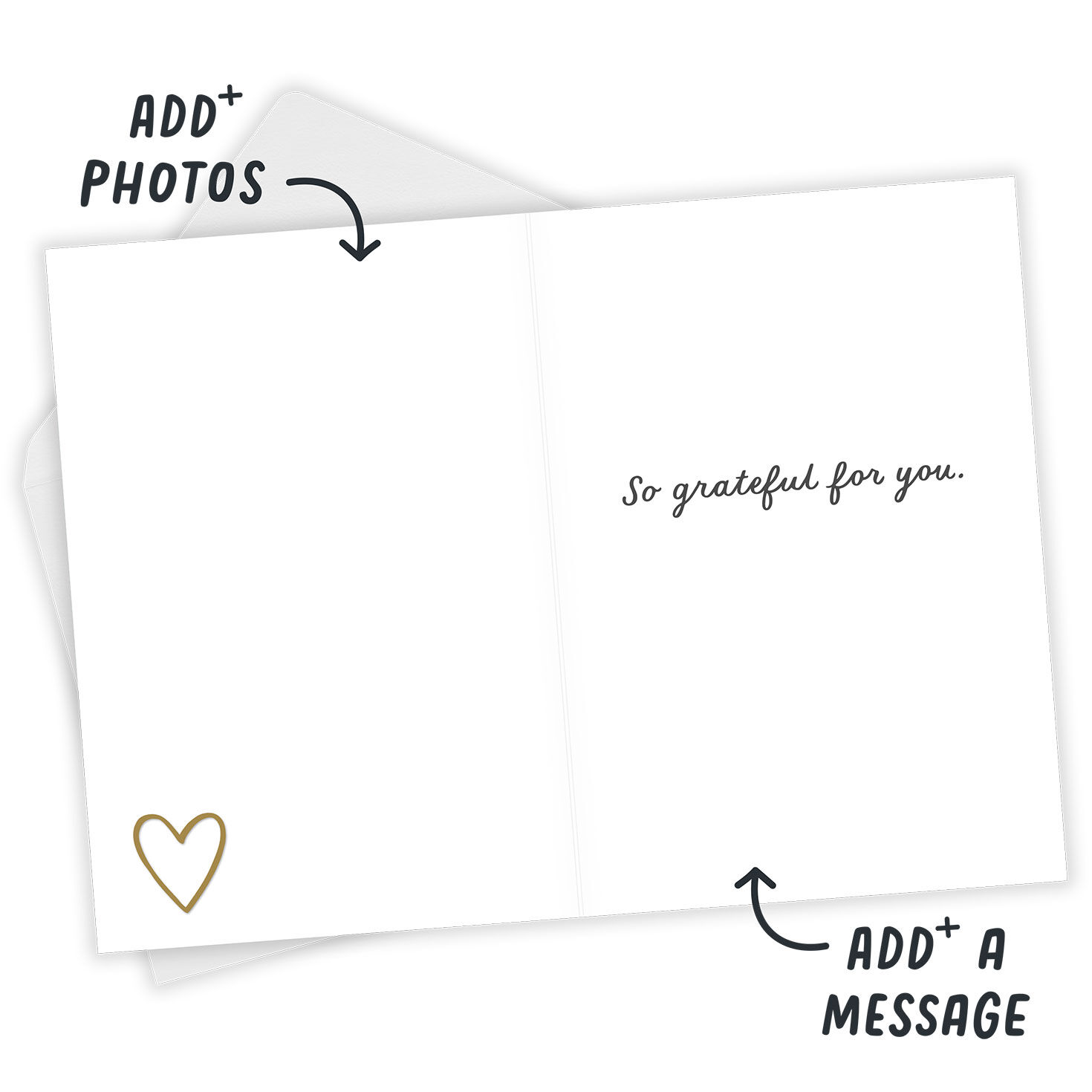 Gold Heart Custom Love Card, , large image number 4