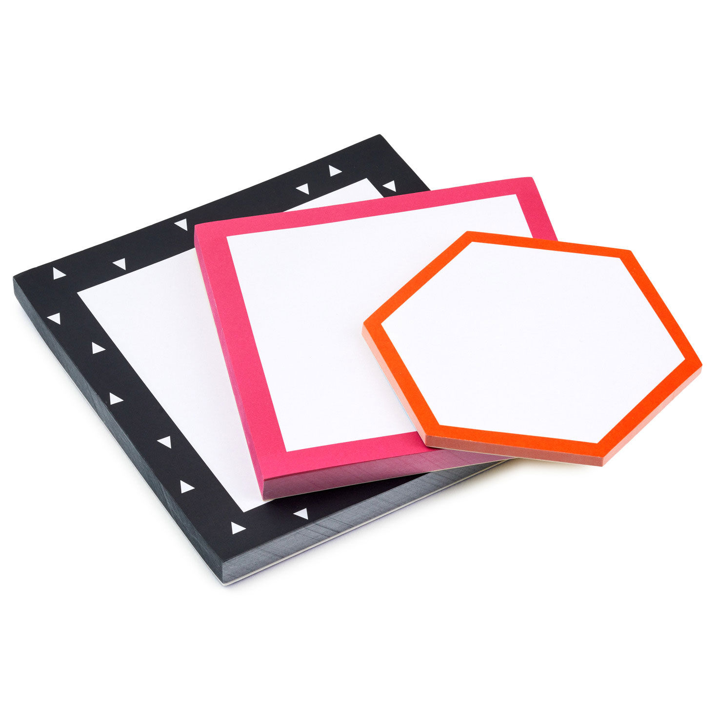 Black, Pink and Orange Memo Pad 3-Pack