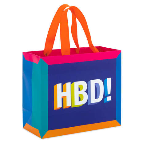 5.5" Happy Birthday Small Horizontal Gift Bag, , large