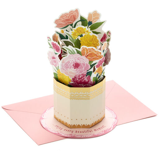 Enjoy Every Beautiful Moment Flower Vase 3D Pop-Up Card, 