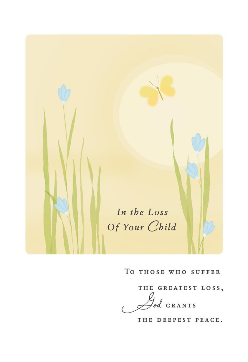 Beautiful Butterfly Religious Sympathy Card for Loss of Child
