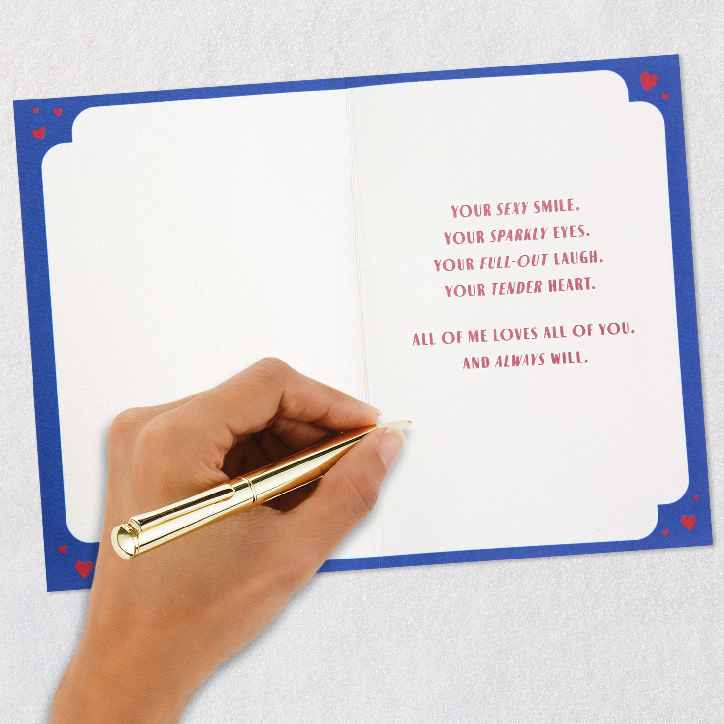 Lettering and Hearts Romantic Love Card Signing card image number 6