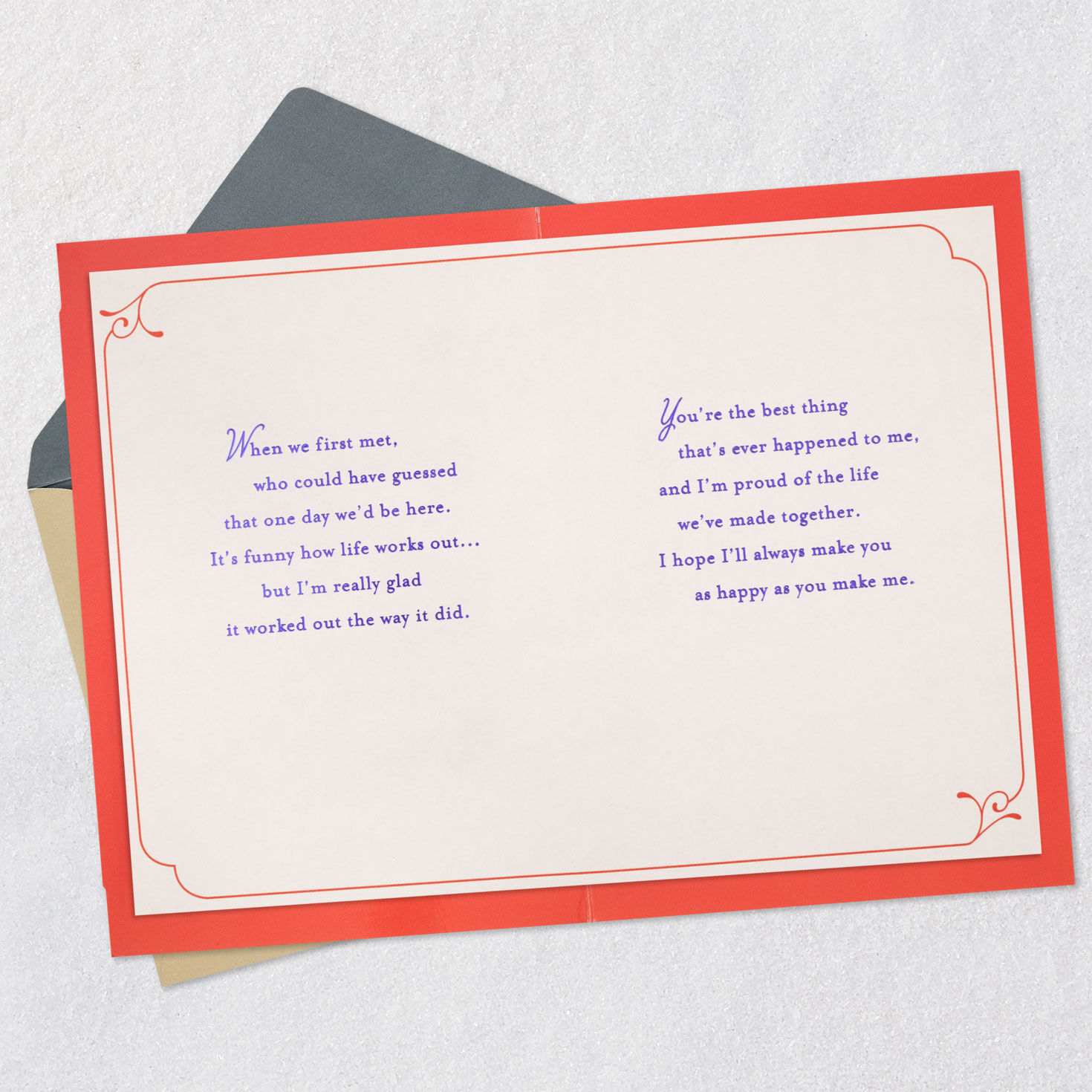 Gold Heart on Red Romantic Love Card  image number 4