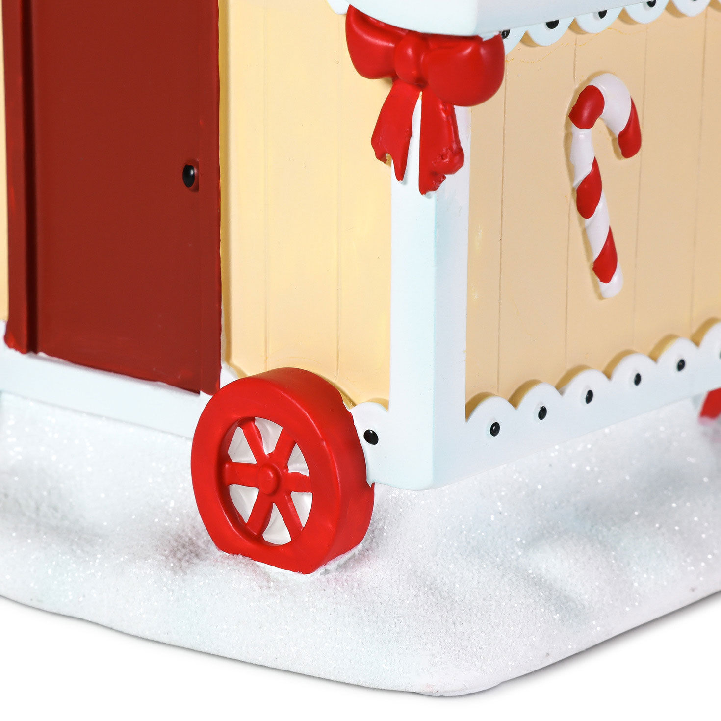 Snowman Village Hot Cocoa Cart Decoration upclose view image number 4