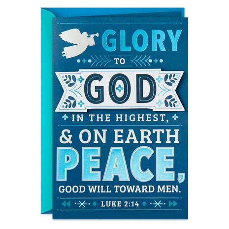 Glory to God Angel Religious Christmas Card, , large