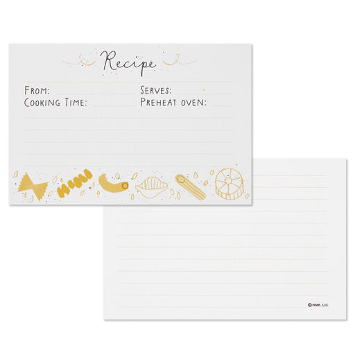 Pasta Recipe Cards, Pack of 36, 