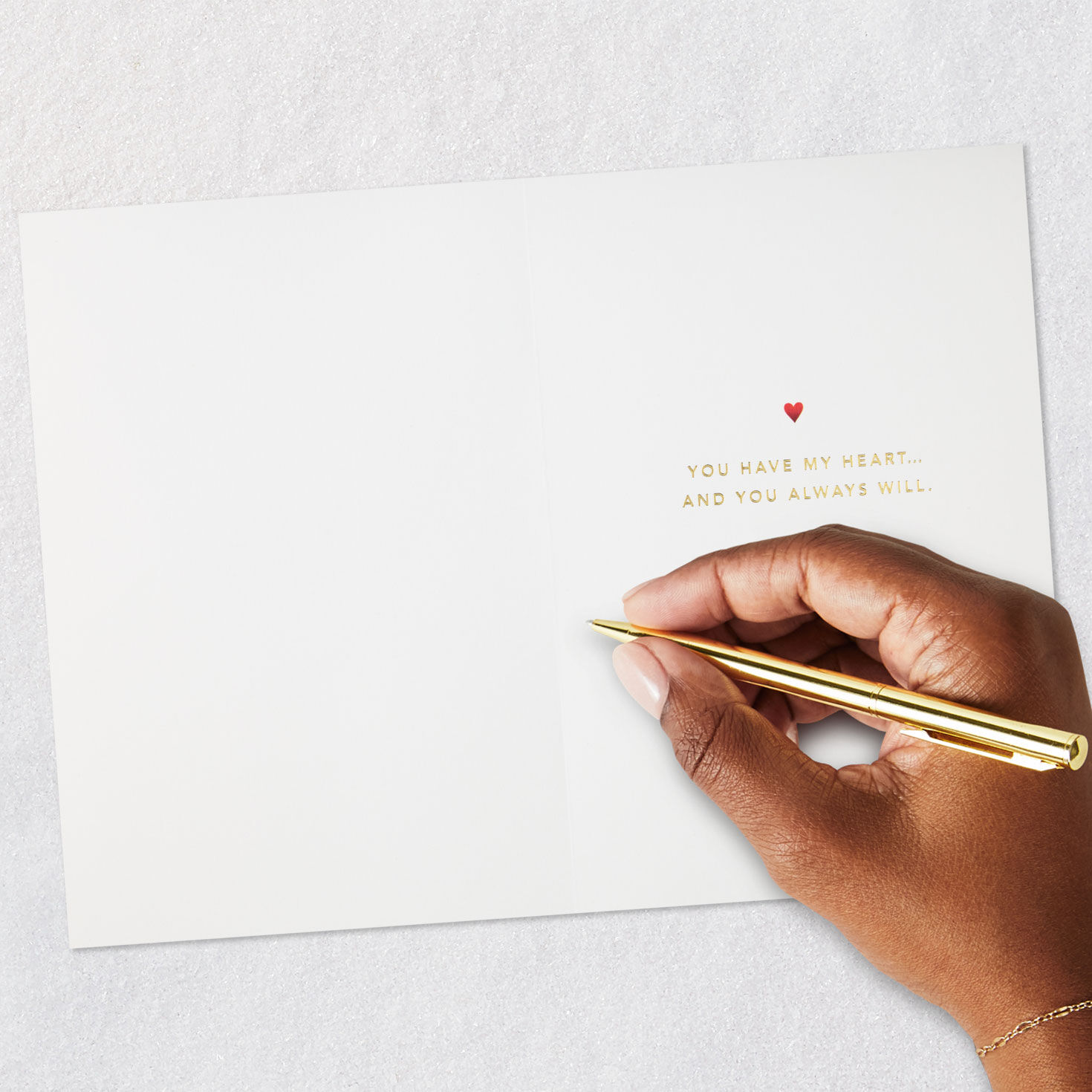 Red Quilled Heart Love Card Signing card image number 6