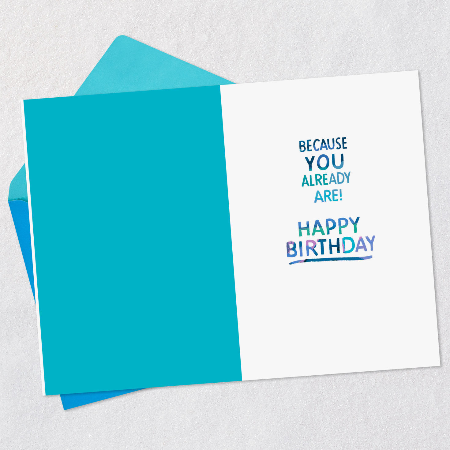 Orange, Blue and Teal on White 40th Birthday Card Open card with envelope image number 3
