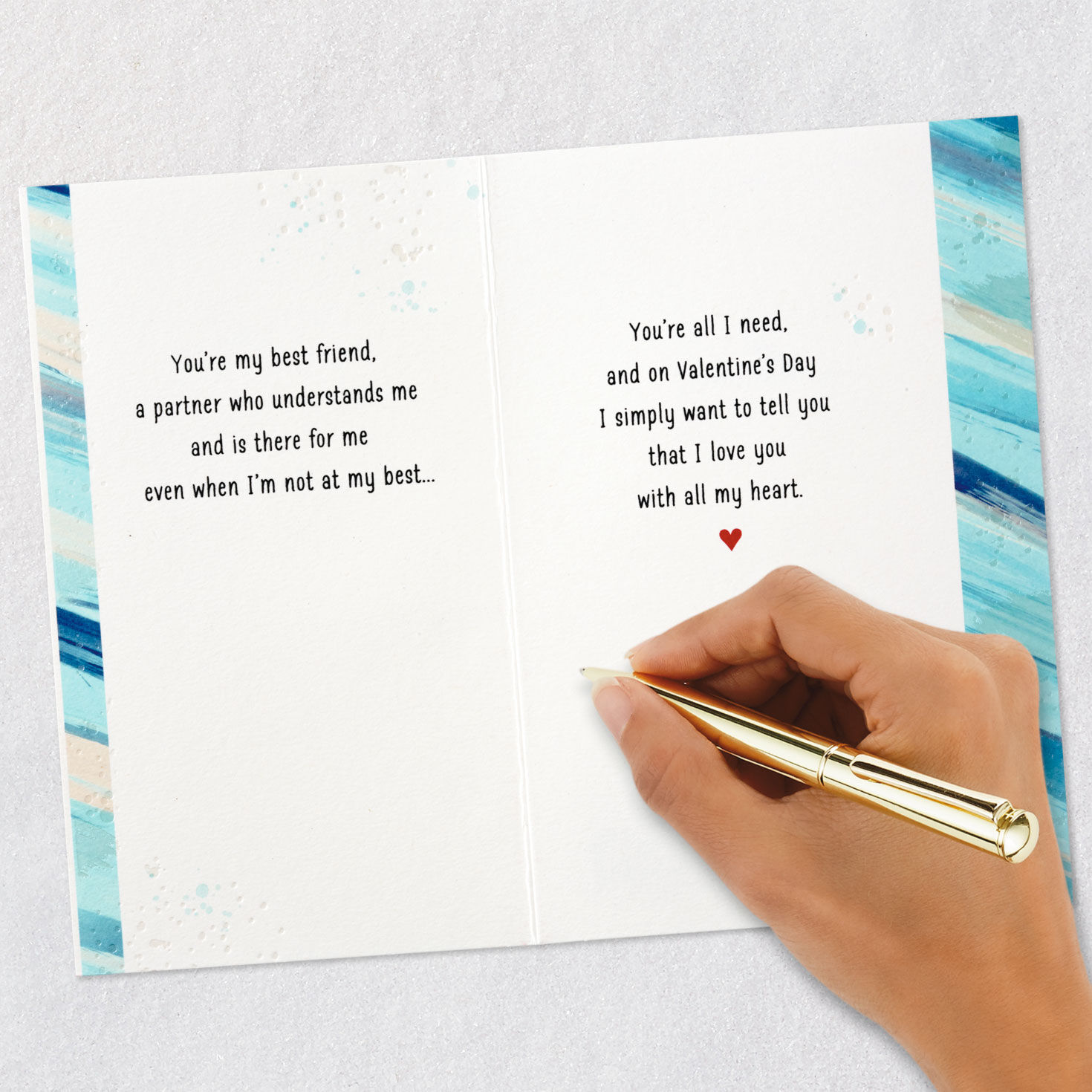 Penguin Hug Valentine's Day Card for Husband signing card image number 7