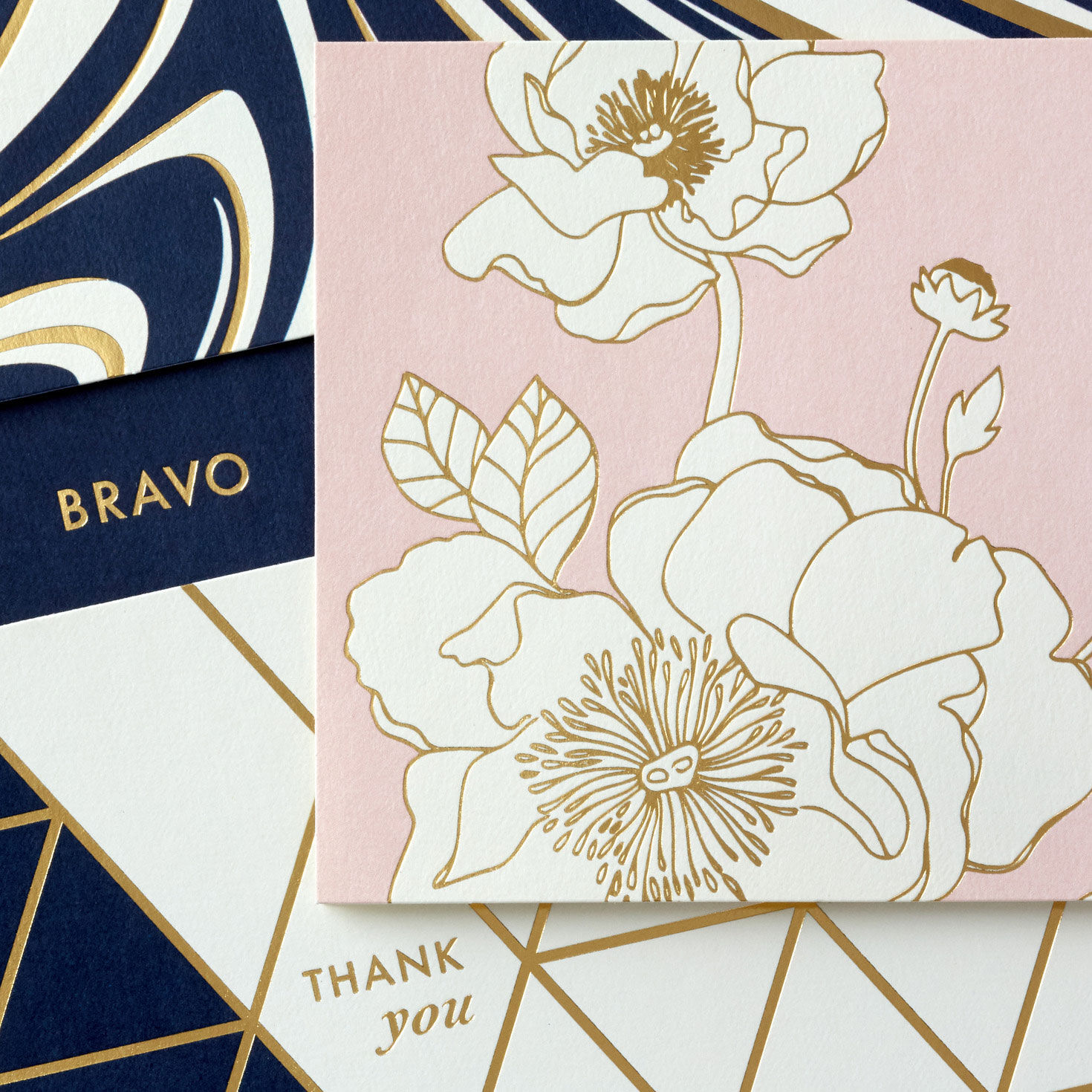 Modern Blush and Navy Boxed Blank Notes Assortment, Pack of 24 - Note ...