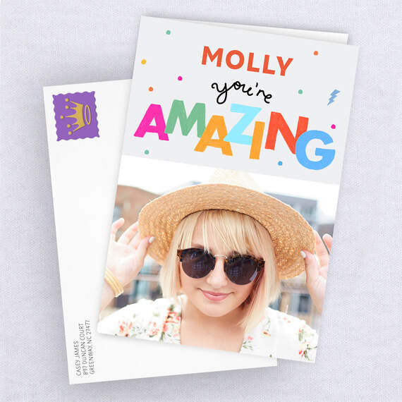 Personalized You're Amazing Photo Card, , large image number 4