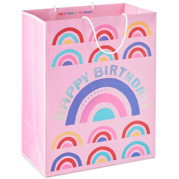 13" Mod Rainbows Large Birthday Gift Bag, , large image number 1
