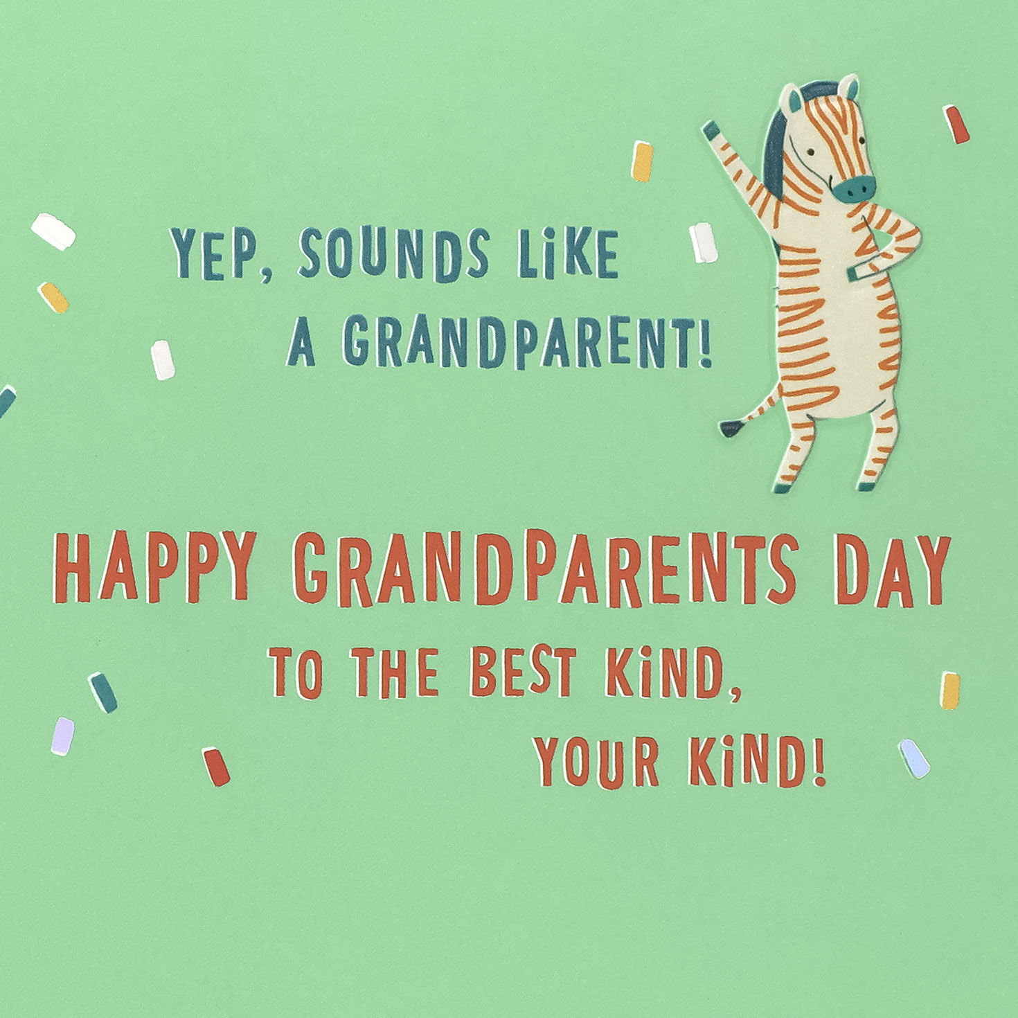 Orange Llama, Turtle, Sloth, Zebra Grandparents Day Card Sentiment image number 2