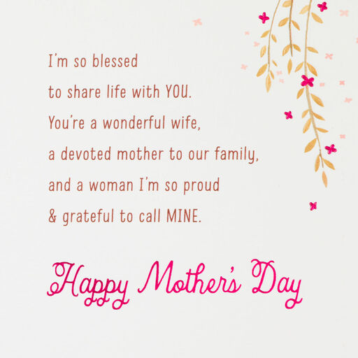 Blessed to Share Life With You Mother's Day Card for Wife, 