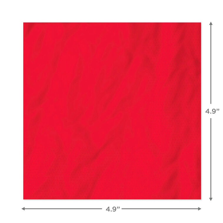Solid Red Cocktail Napkins, Set of 16, , large image number 2