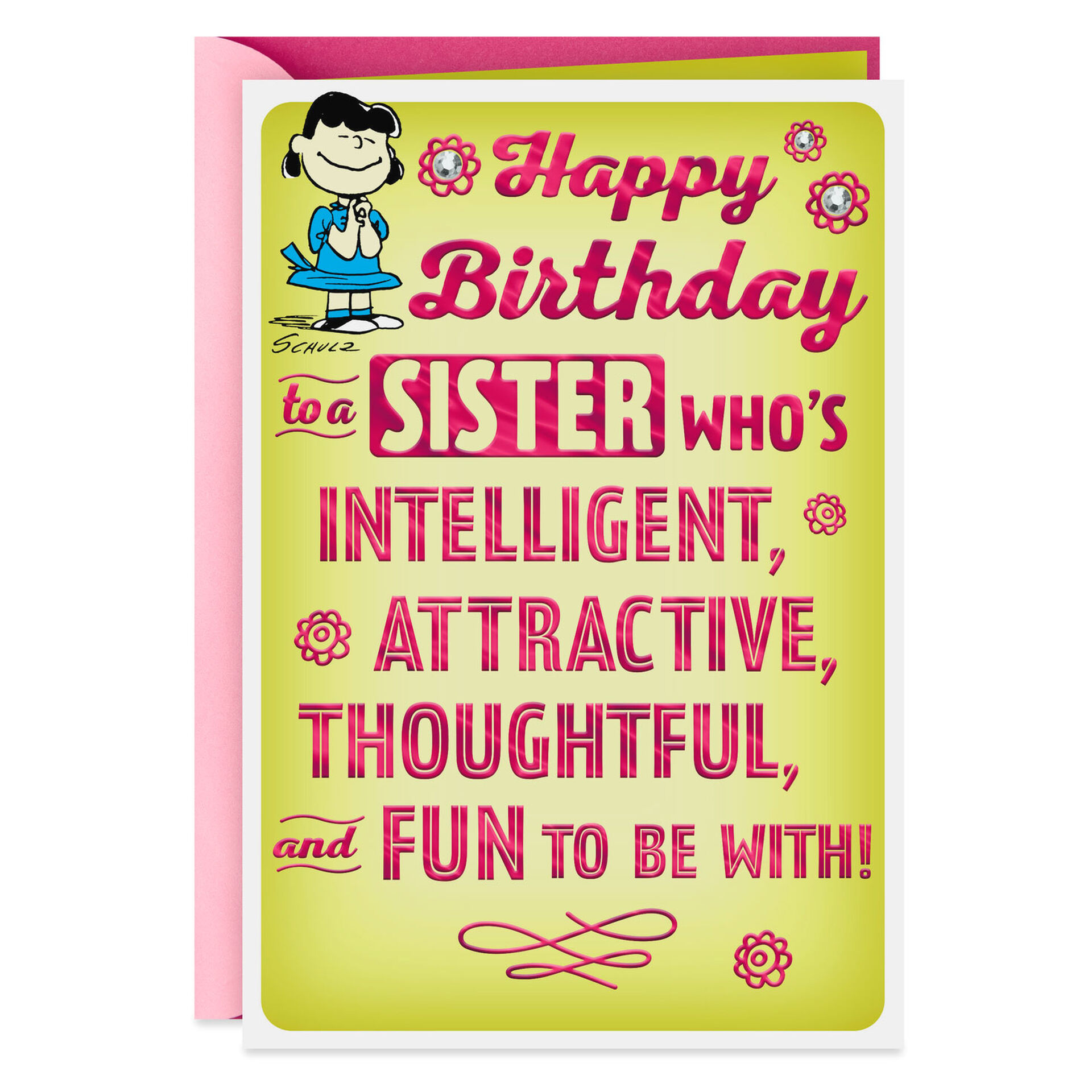 Peanuts® Lucy Fun And Intelligent Sister Funny Birthday Card Greeting