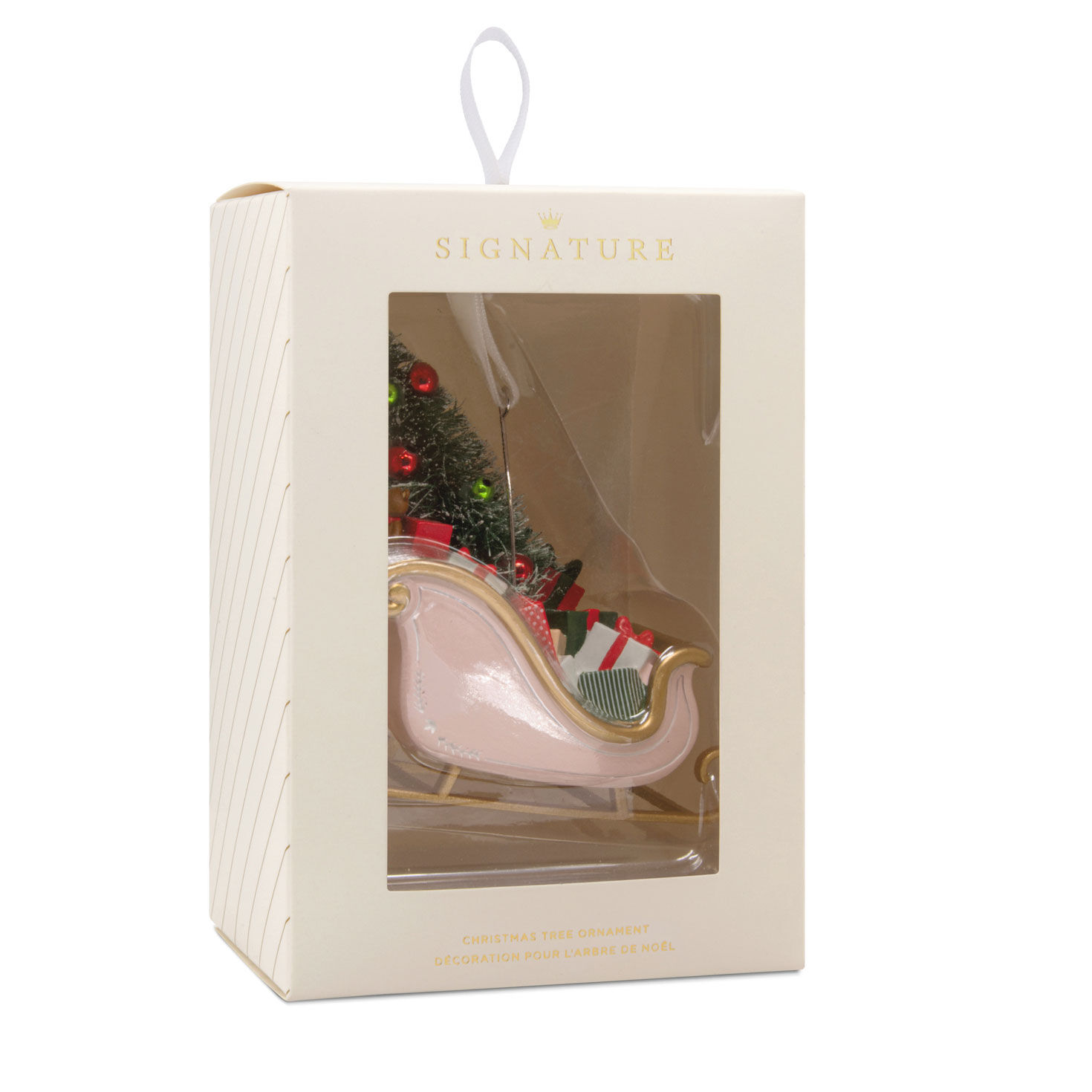 Pink Sleigh Christmas Ornament Package Front image number 7