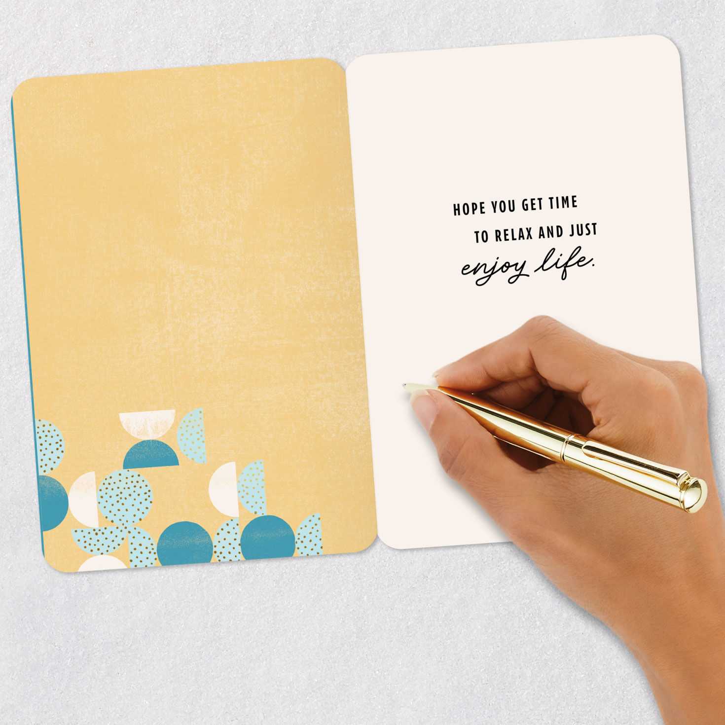 Geometric Gift on Blue Birthday Card for Him Signing card image number 6