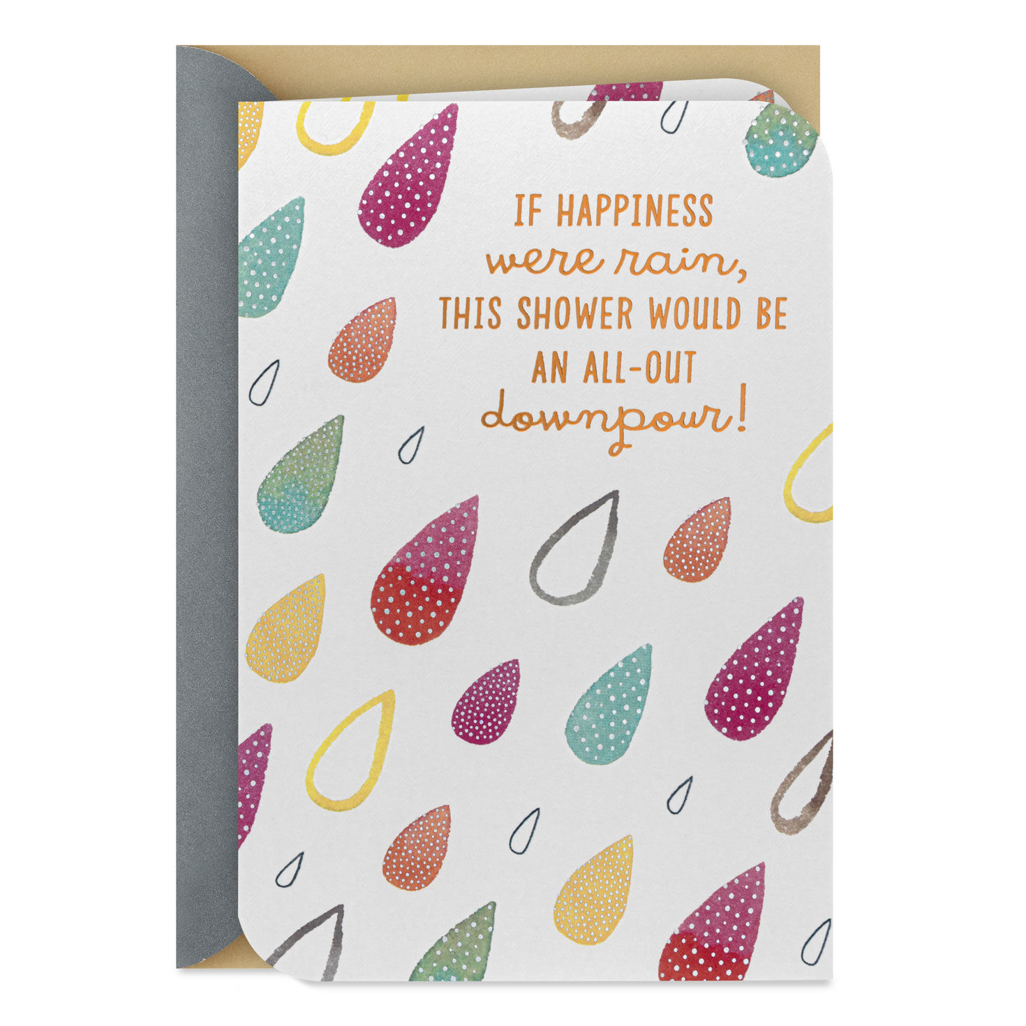 Downpour of Love and Good Wishes Wedding Shower Card