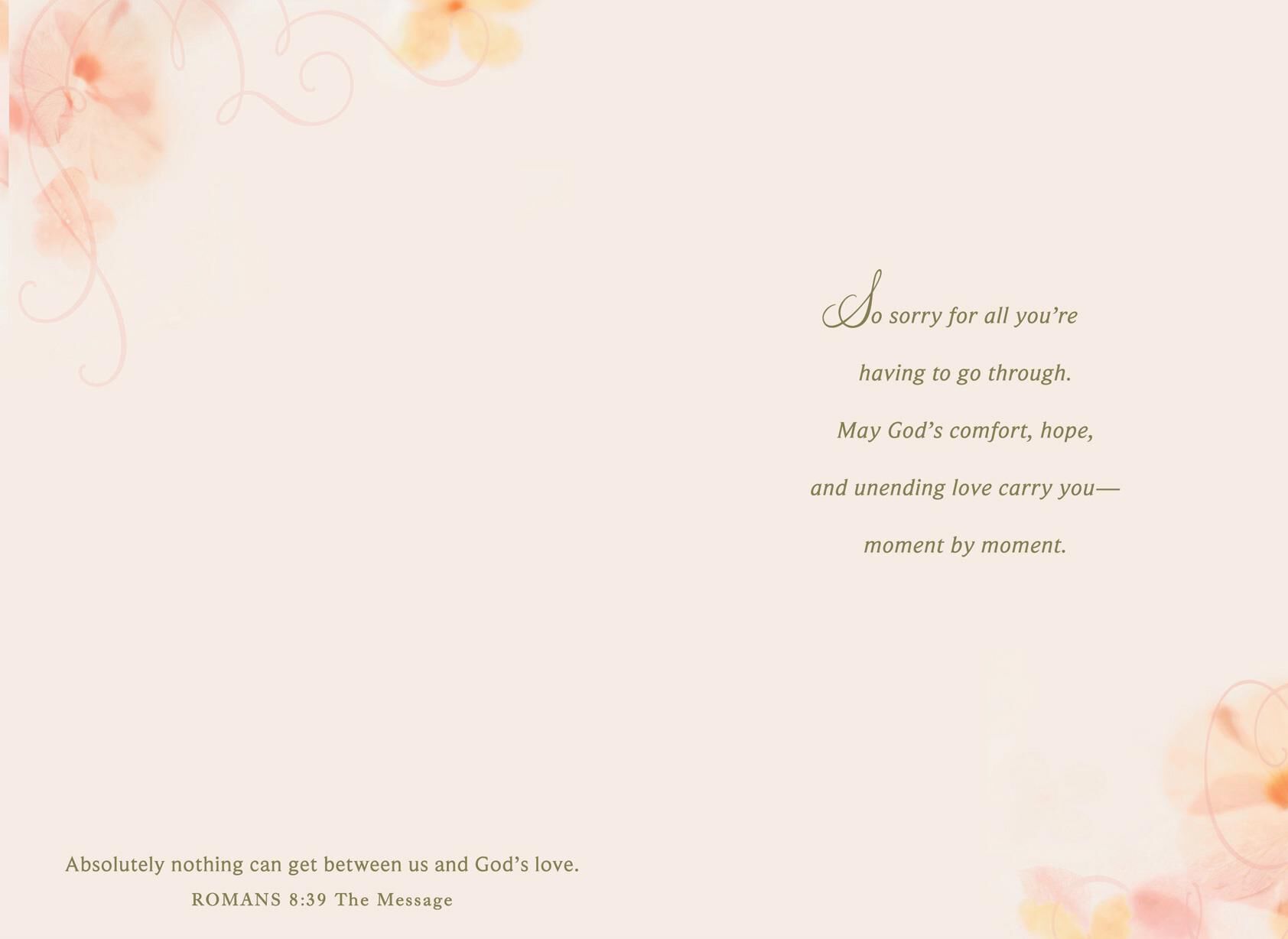 Flower Petals Religious Sympathy Card for Loss of Child