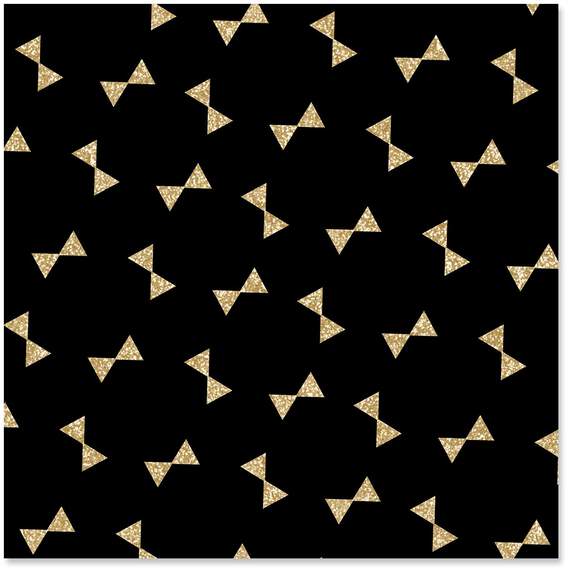 Gold Bow Ties on Black Wrapping Paper, 1 Sheet, , large image number 1