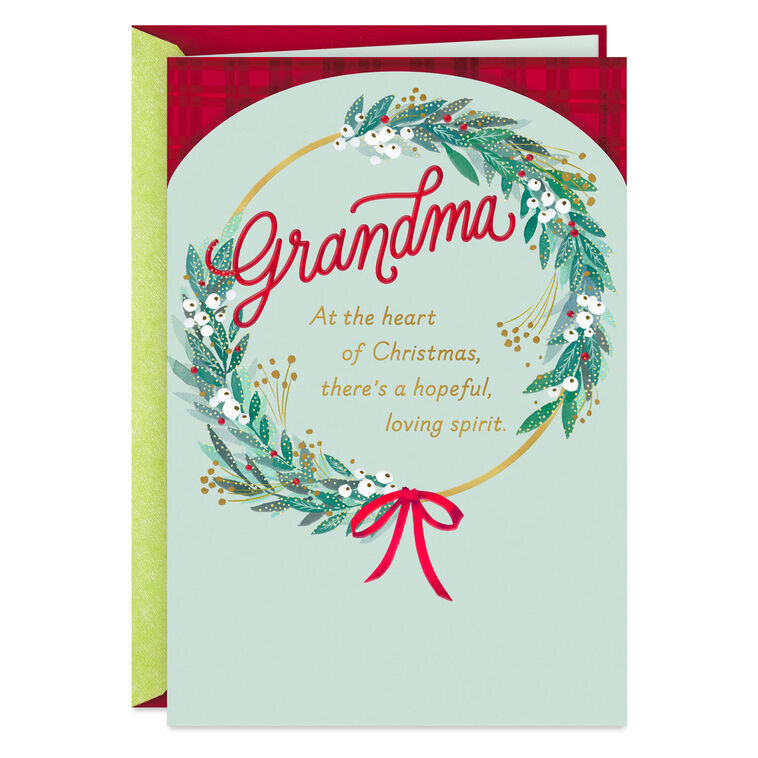 Your Hopeful, Loving Spirit Shines Christmas Card for Grandma
