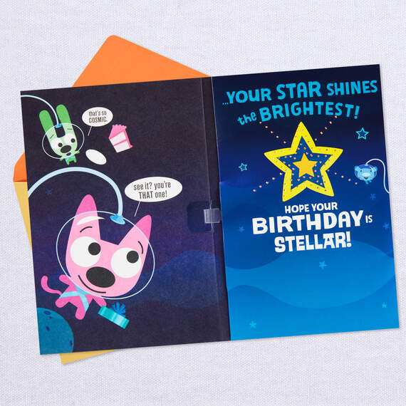 hoops&yoyo™ Bright Star Birthday Card With Sound and Lights, , large image number 3