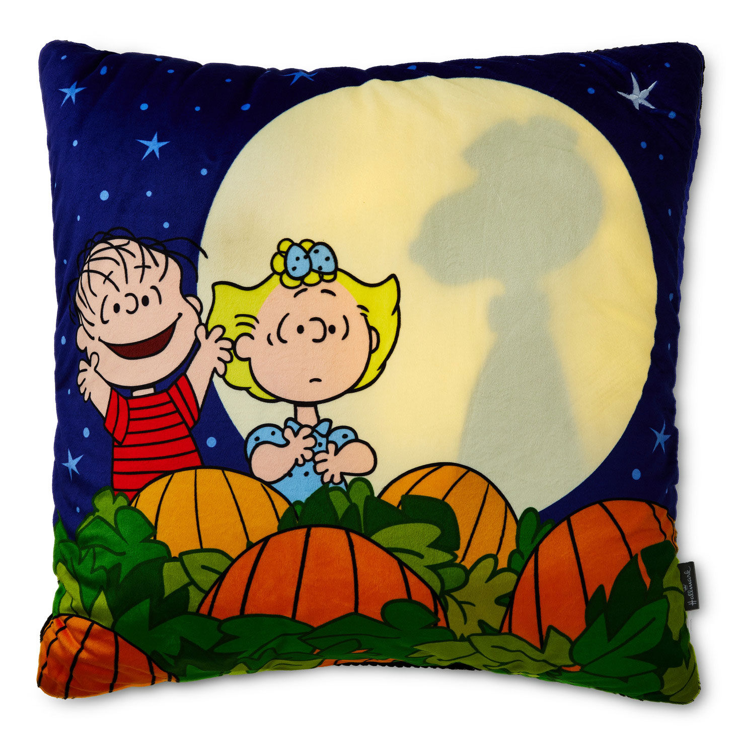 Peanuts Great Pumpkin Throw Pillow With Light front glowing image number 2
