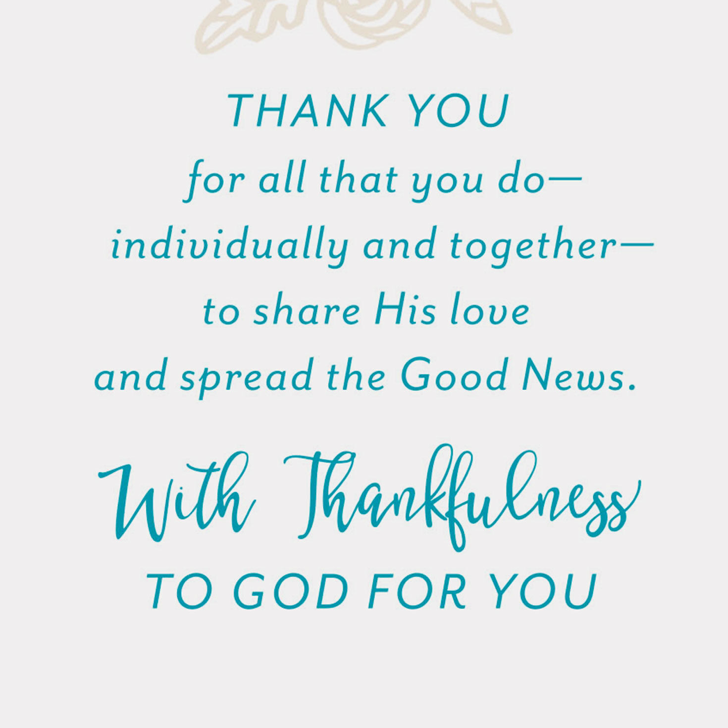 Couple Holding Hands Clergy Appreciation Card for Both Sentiment image number 2