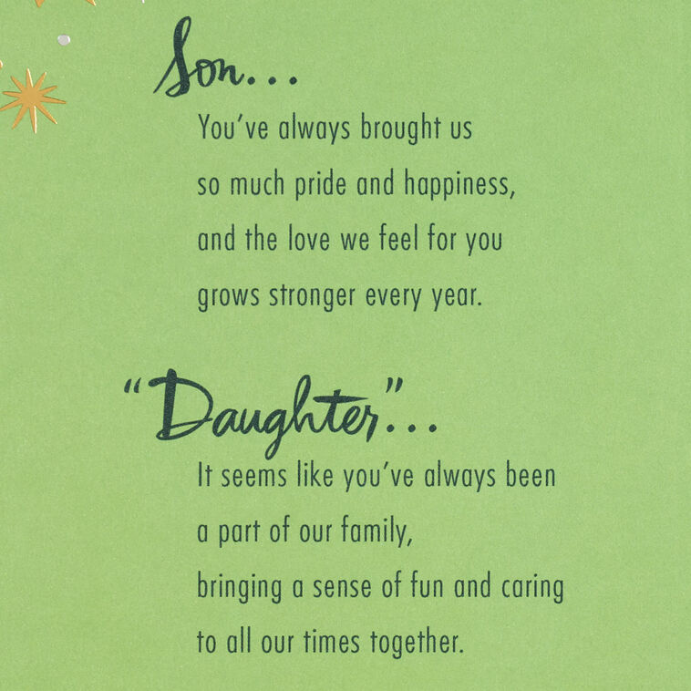 Festive Botanicals Son and Daughter-in-Law Christmas Card Sentiment image number 2