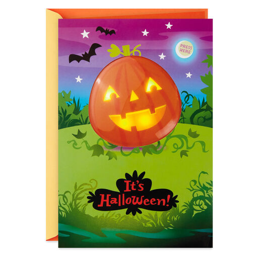 Pumpkin Jokes Funny Halloween Card With Sound and Light, 