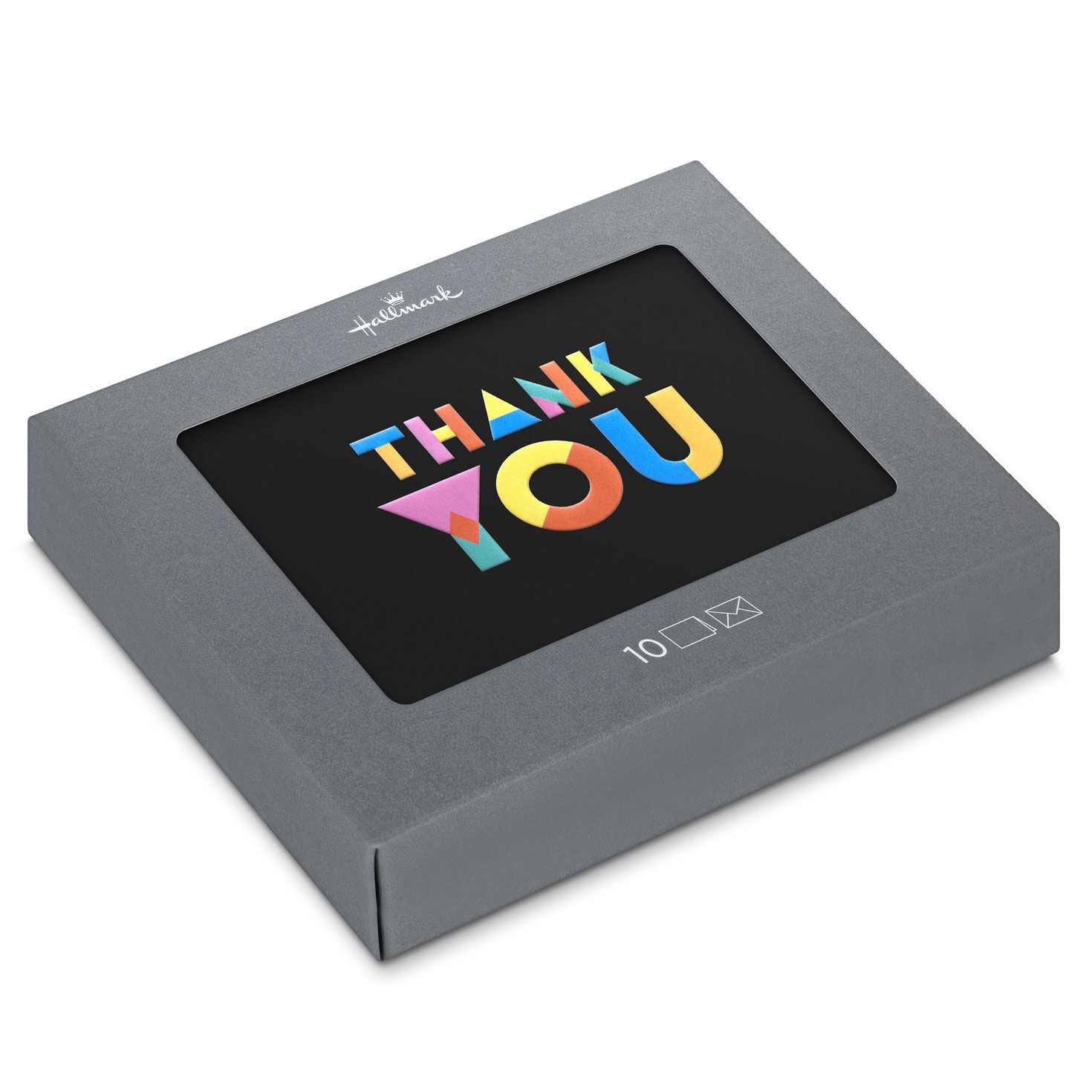 Collage Letters on Black Blank Thank You Notes, Pack of 10